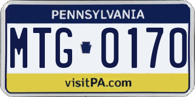 PA license plate MTG0170