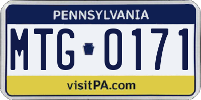 PA license plate MTG0171