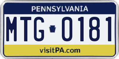 PA license plate MTG0181