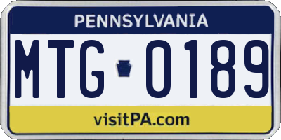 PA license plate MTG0189