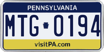 PA license plate MTG0194