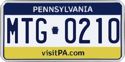 PA license plate MTG0210