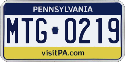 PA license plate MTG0219