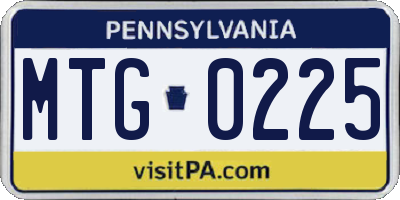 PA license plate MTG0225