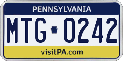 PA license plate MTG0242
