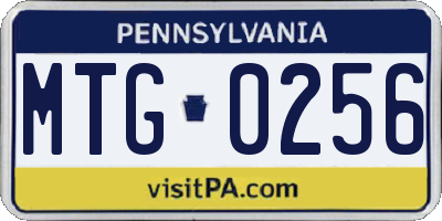 PA license plate MTG0256