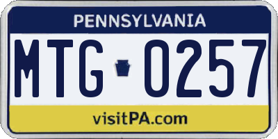 PA license plate MTG0257