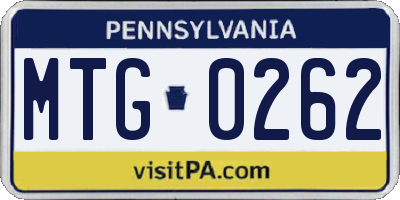 PA license plate MTG0262