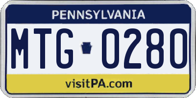 PA license plate MTG0280