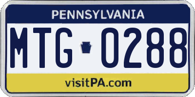 PA license plate MTG0288