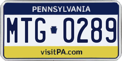 PA license plate MTG0289