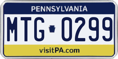 PA license plate MTG0299