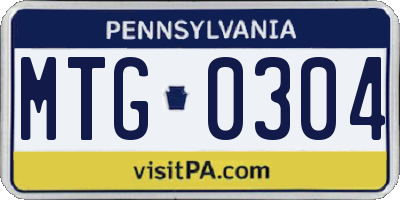 PA license plate MTG0304