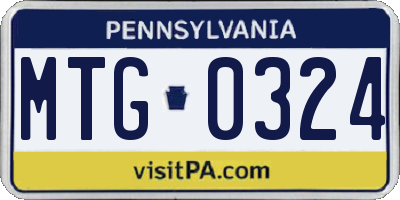 PA license plate MTG0324