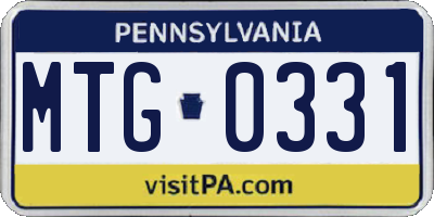 PA license plate MTG0331