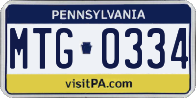PA license plate MTG0334