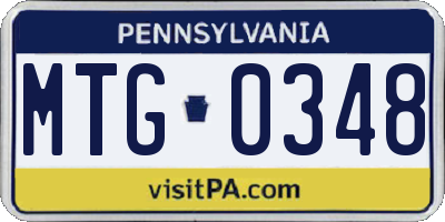 PA license plate MTG0348