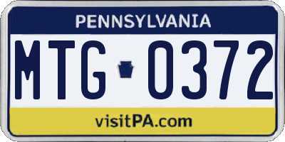 PA license plate MTG0372
