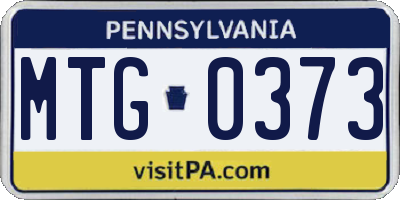 PA license plate MTG0373
