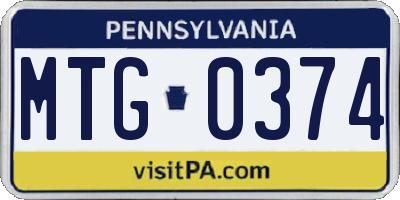 PA license plate MTG0374