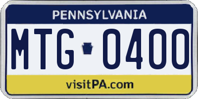 PA license plate MTG0400