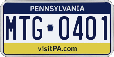 PA license plate MTG0401