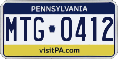 PA license plate MTG0412