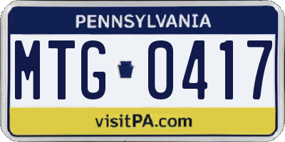 PA license plate MTG0417