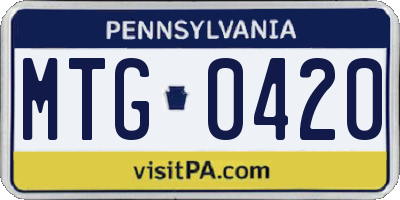 PA license plate MTG0420