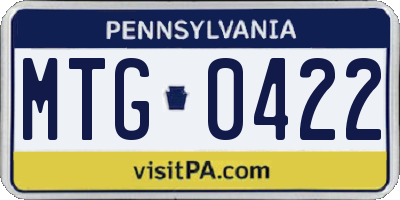 PA license plate MTG0422
