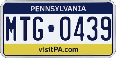 PA license plate MTG0439