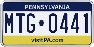 PA license plate MTG0441