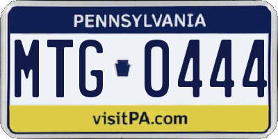 PA license plate MTG0444