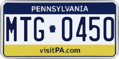 PA license plate MTG0450