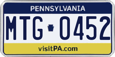 PA license plate MTG0452
