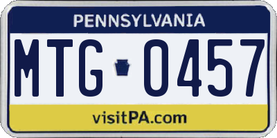 PA license plate MTG0457