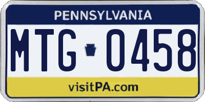 PA license plate MTG0458