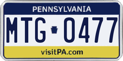 PA license plate MTG0477