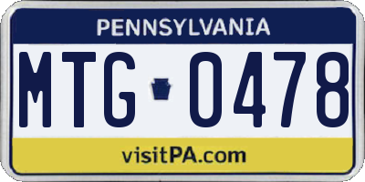 PA license plate MTG0478