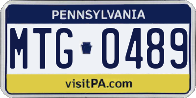 PA license plate MTG0489