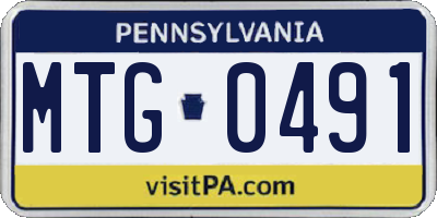 PA license plate MTG0491