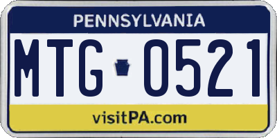 PA license plate MTG0521