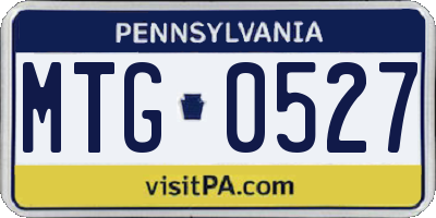 PA license plate MTG0527