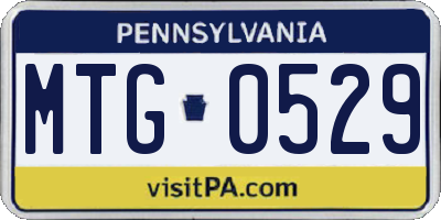 PA license plate MTG0529