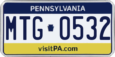 PA license plate MTG0532