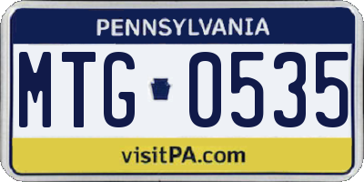 PA license plate MTG0535