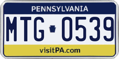 PA license plate MTG0539