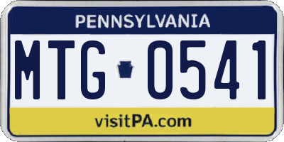 PA license plate MTG0541