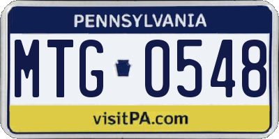 PA license plate MTG0548