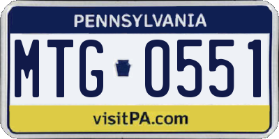 PA license plate MTG0551